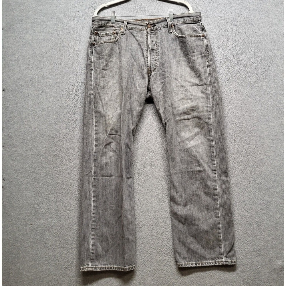 Levi's 501 Men Jeans 36x30 Gray Y2K Pockets Button Fly Original Straight Denim